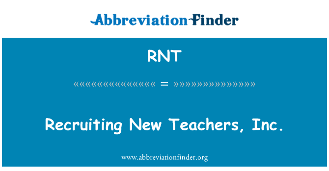 RNT: توظيف المعلمين، شركة جديدة