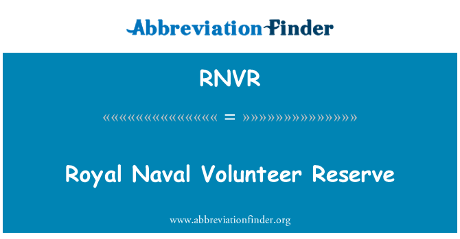 RNVR: Royal Naval Volunteer Reserve