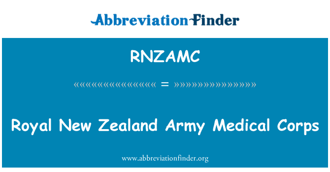 RNZAMC: Karaliskā Jaunzēlandes armijas medicīnas korpuss
