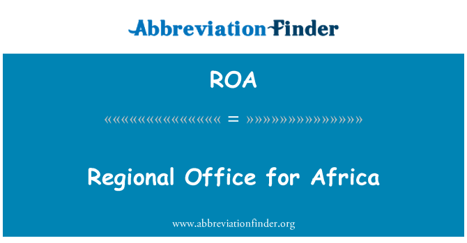 ROA: Oficina Regional para África