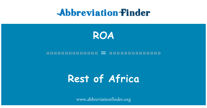 ROA: Rest of Africa