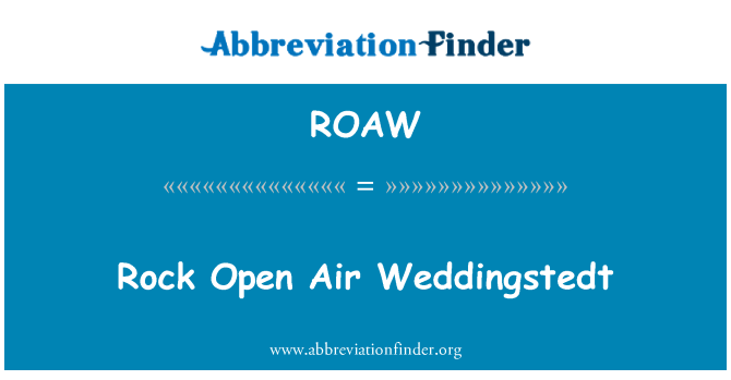 ROAW: Wòch louvri syèl Weddingstedt