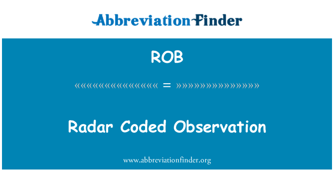 ROB: Tar-radar kodifikati osservazzjoni