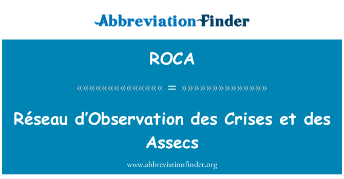 ROCA: Réseau d'Observation des argyfyngau et des Assecs