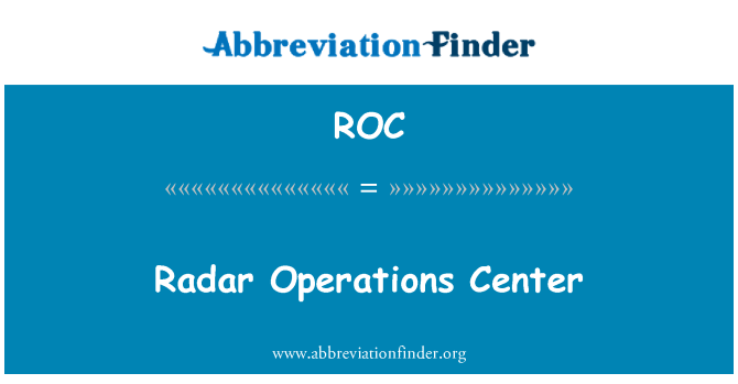 ROC: مركز عمليات الرادار