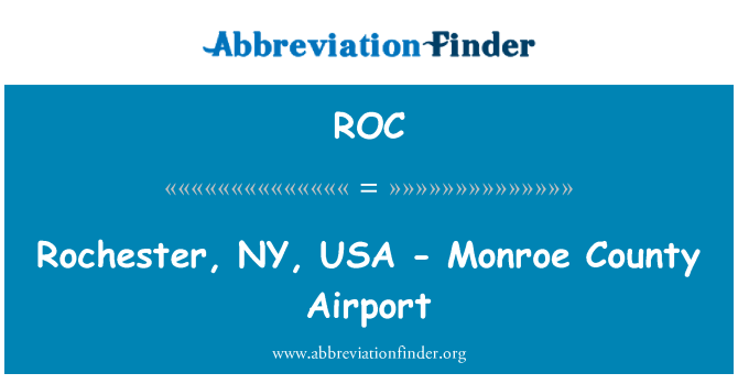 ROC: Rochester, NY, EUA - aeroporto do Condado de Monroe