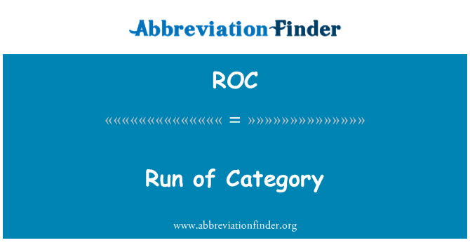 ROC: Kategori Çalıştır