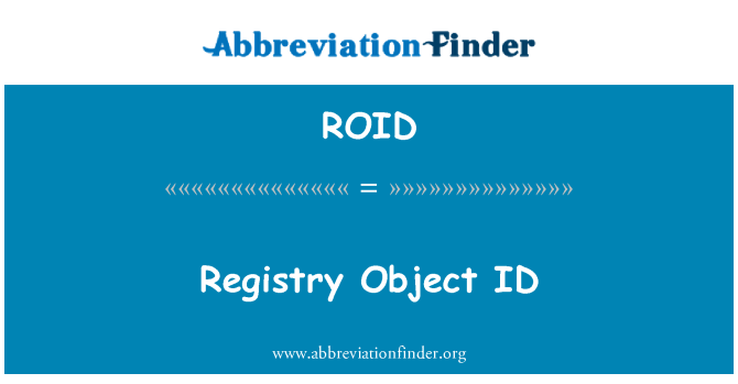 ROID: ID objektu registru