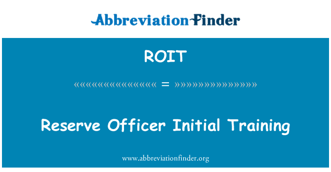 ROIT: Reserve Officer grunduddannelse
