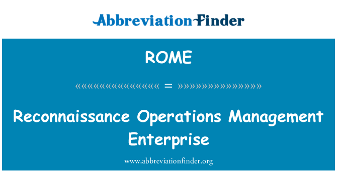 ROME: Izviđanje Operations Management Enterprise