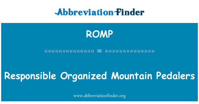 ROMP: Ansvarig organiserade berg Pedalers