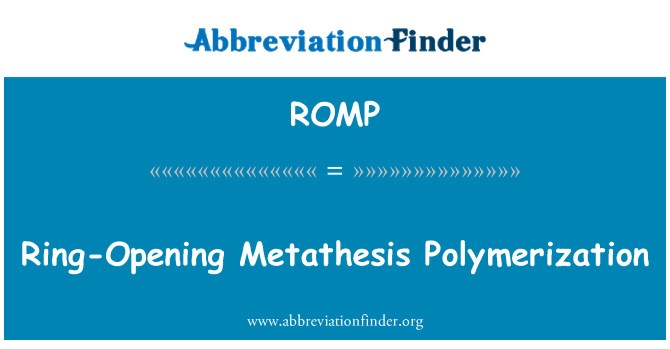 ROMP: Dwèt pye pwofondè Metathesis Polymérisation