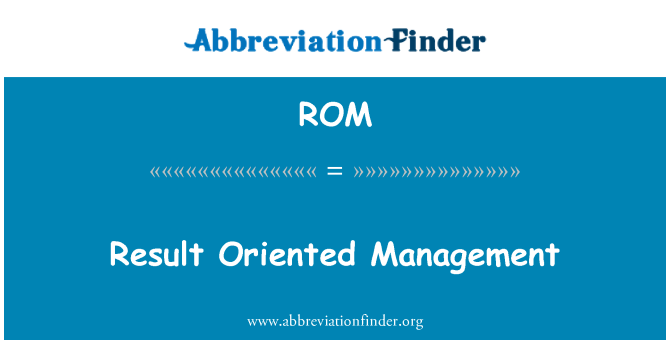 ROM: Rezultat orijentiran Management