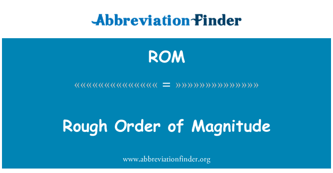 ROM: Ordine di grandezza approssimativo