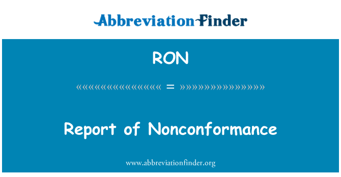 RON: Rapò ki Nonconformance