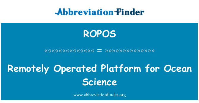ROPOS: Remotely Operated Plattform für Ocean Science