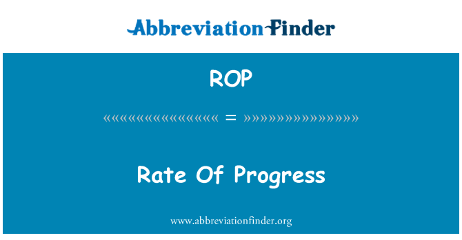 ROP: Tasa de progreso