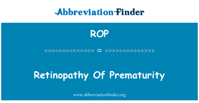 ROP: Retinopatia da prematuridade