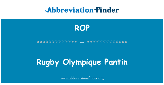 ROP: Rugby Olympique Pantin