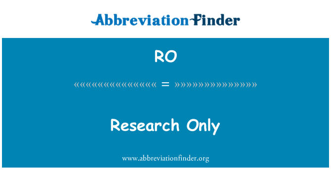 RO: Изследвания само