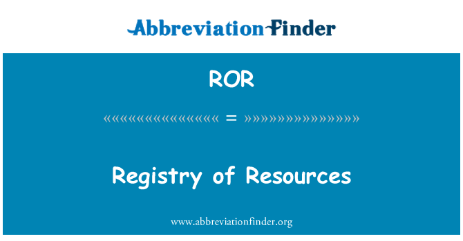 ROR: Registro išteklių