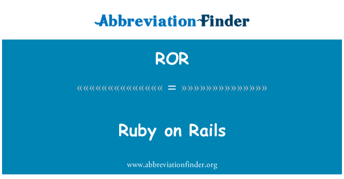 ROR: Ruby ar rheiliau