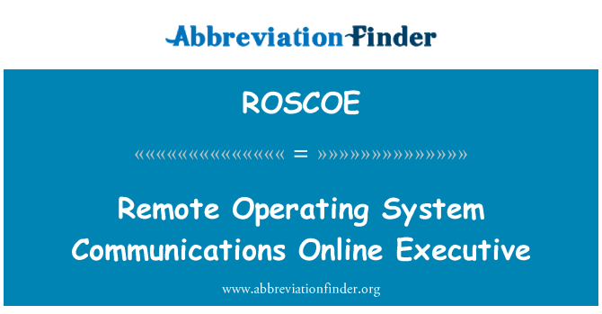 ROSCOE: Egzekitif Online elwaye sistèm operasyon kominikasyon