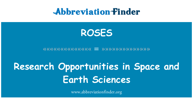 ROSES: Research Opportunities in Space and Earth Sciences