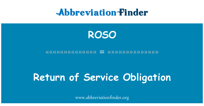 ROSO: Retour des obligations de Service