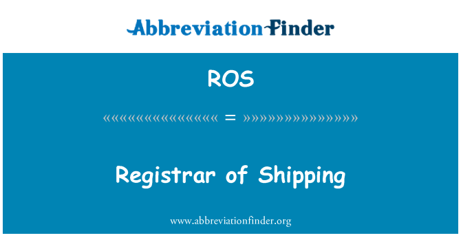 ROS: शिपिंग के रजिस्ट्रार