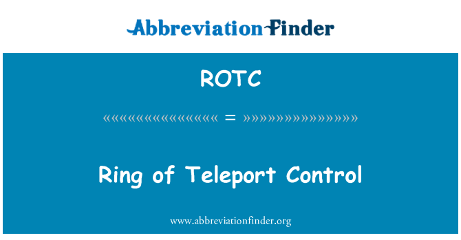 ROTC: Teleport नियंत्रण की अंगूठी