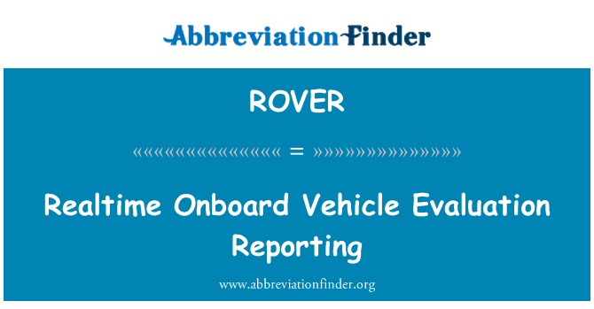 ROVER: Vehicle a bord en temps real informes d'avaluació