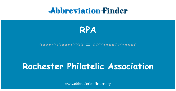RPA: Rochester filatelistické asociace