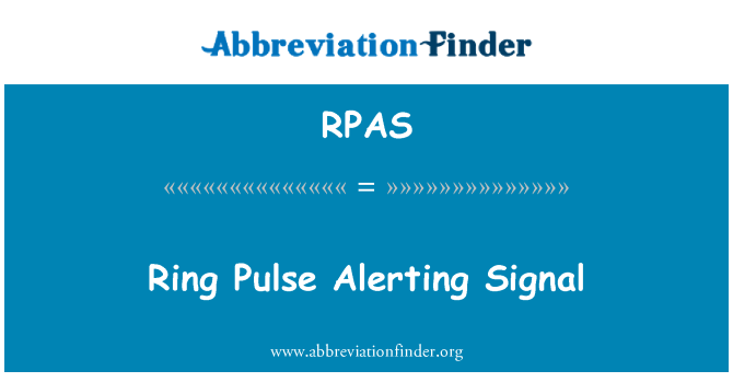 RPAS: گھنٹی نبض سگنل alerting کر رہے