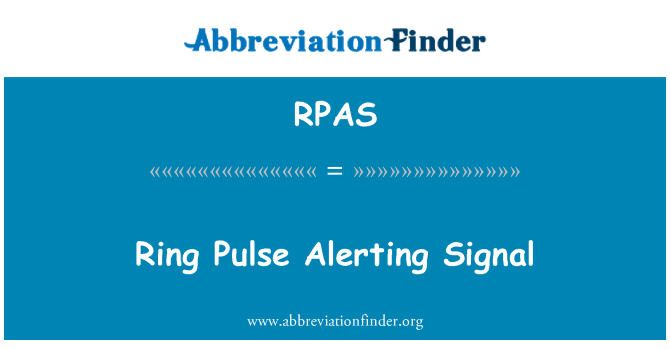 RPAS: 반지 펄스 경고 신호