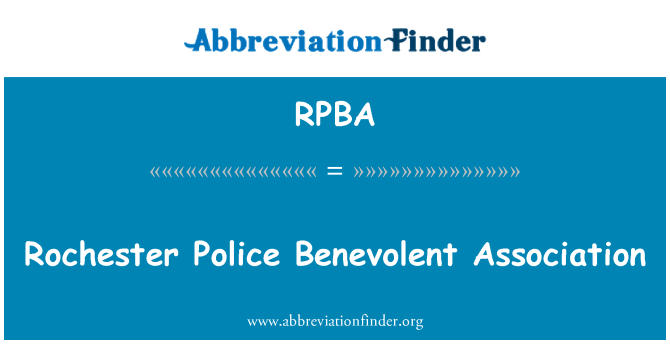 RPBA: रोचेस्टर पुलिस परोपकार एसोसिएशन