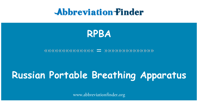 RPBA: Respiratore portatile russo