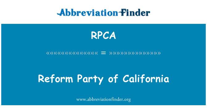 RPCA: Reformpartiet i Californien