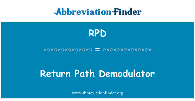 RPD: Mogħdija ta ' ritorn Demodulator