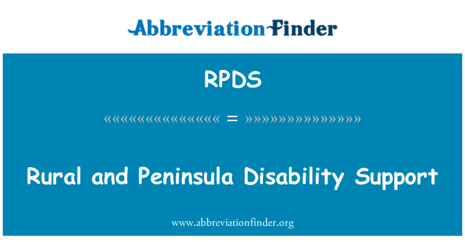 RPDS: Rural and Peninsula Disability Support