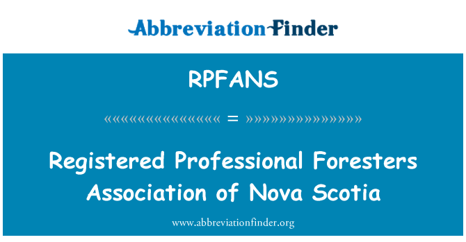 RPFANS: Registrované profesionální lesníci asociace Nova Scotia