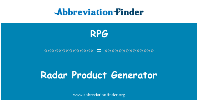 RPG: Radar produkt generátor