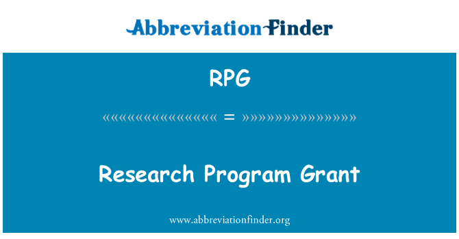 RPG: Research Program Grant
