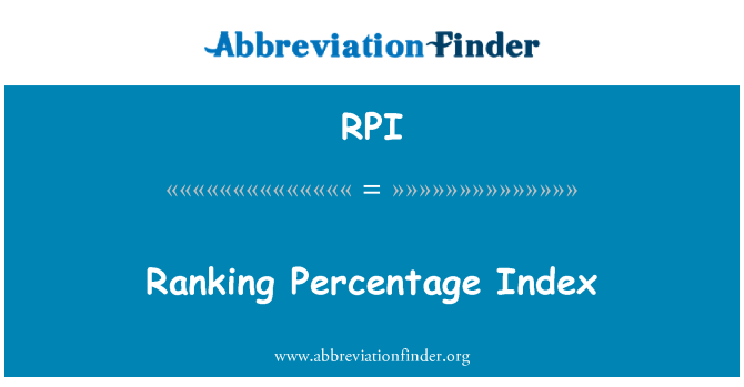 RPI: Ranking Percentage Index