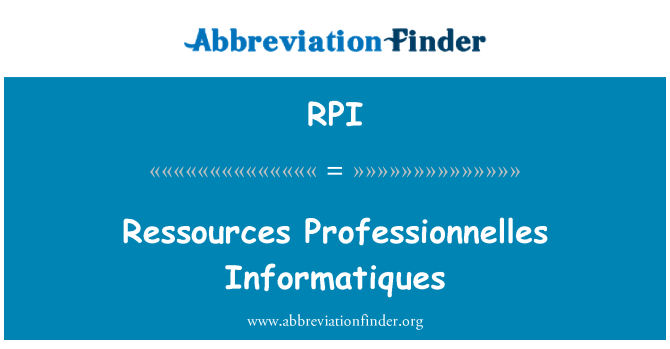 RPI: Erőforrások magukat Informatiques
