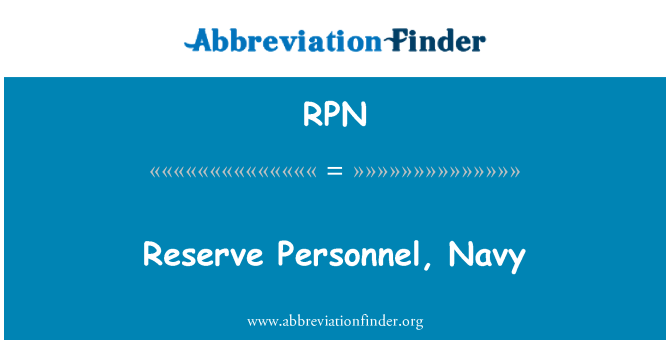 RPN: Резерв персонал, ВМС