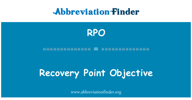 RPO: Récupération Point objektif