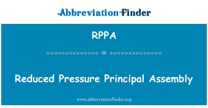 RPPA: Reduced Pressure Principal Assembly