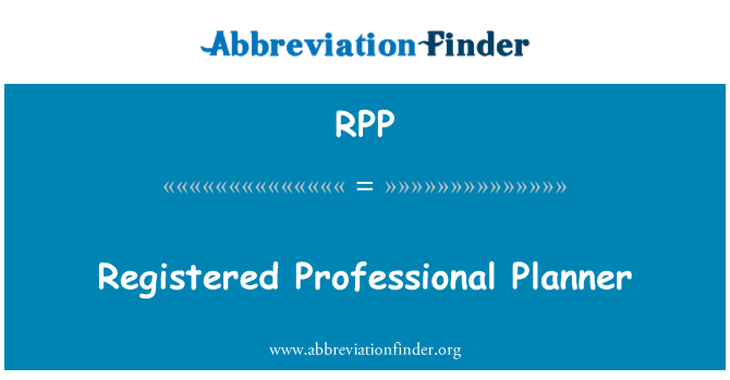 RPP: Reġistrati Planner professjonali