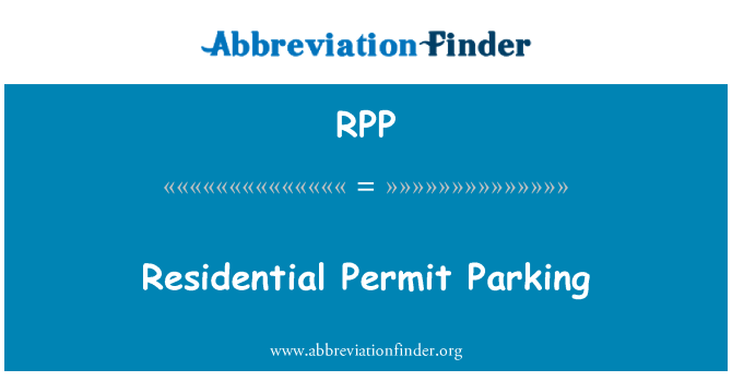 RPP: Permis de résidence Parking